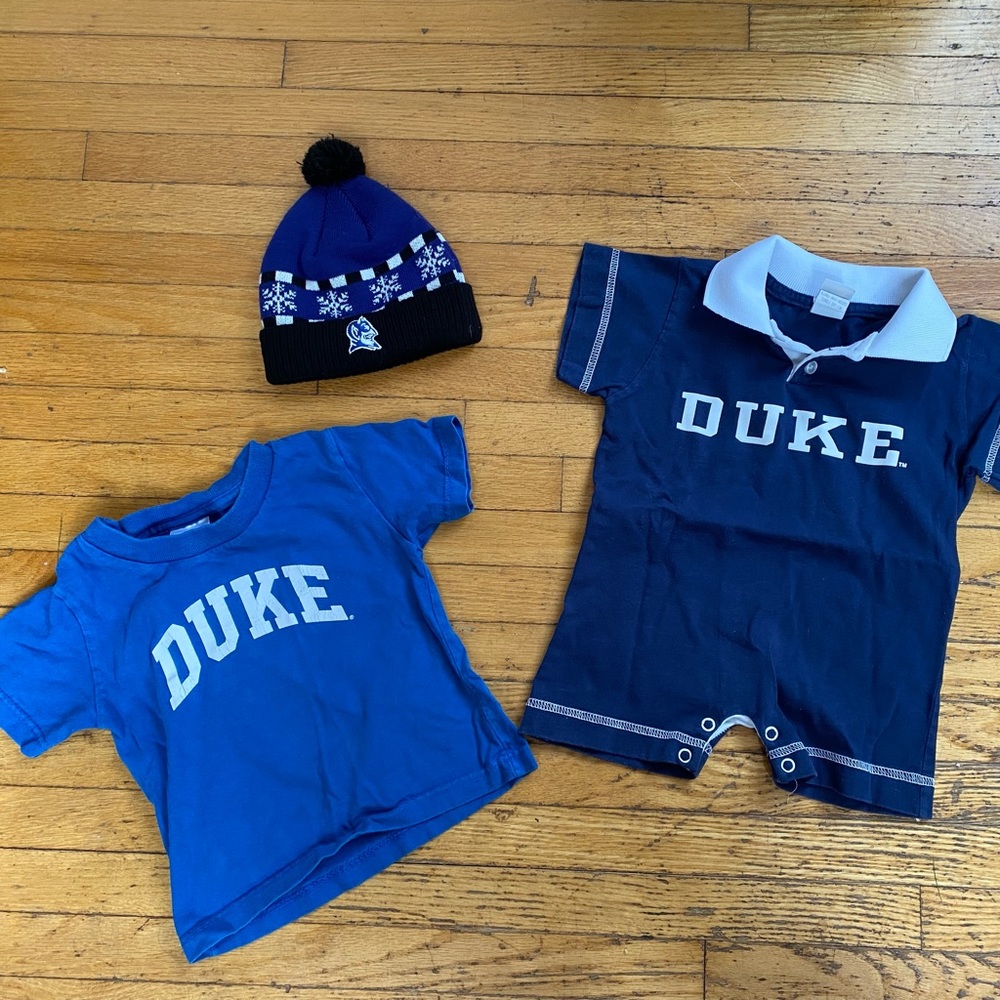 Duke University Kids rugby shortie, t-shirt and toque.  Go Blue Devils💙